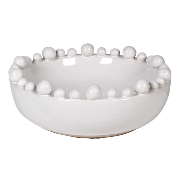Glazed Green Bobble Edged Bowl